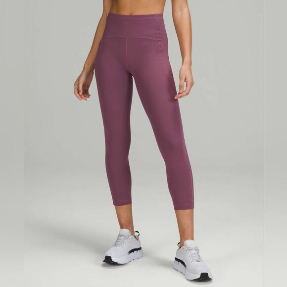 lululemon athletica Pants - Lululemon Swift Speed High-Rise Crop 23" Vintage Plum size 2